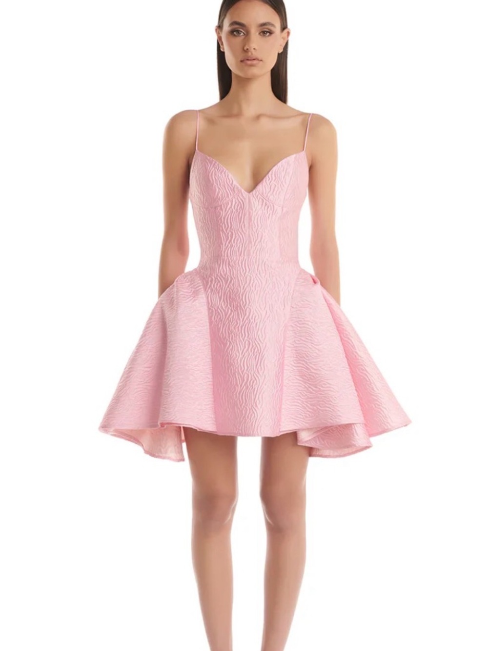 Eliya the label Fit-and-Flare Pink Mini Dress with Spaghetti Straps
